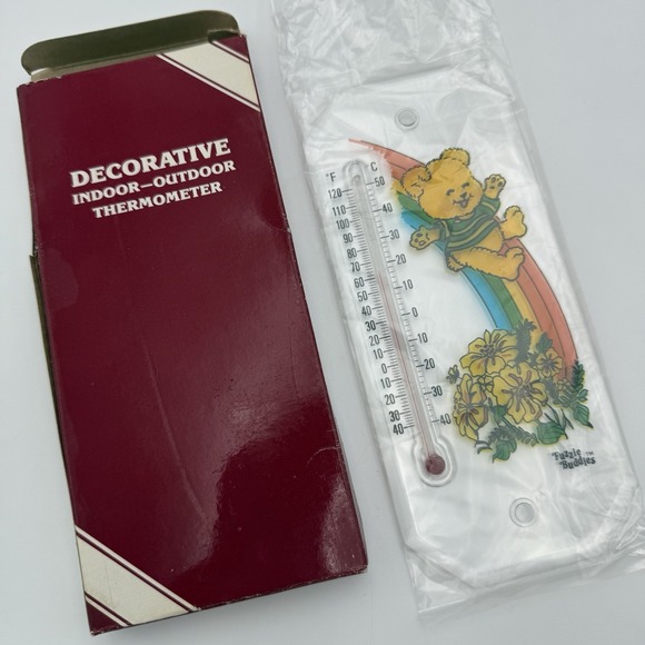 Vtg Hong Kong 1980 Rainbow Reversible Indoor Outdoor Thermometer Retro NOS *Read - Picture 2 of 7
